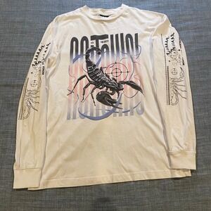 Vapor95 Scorpion Graphic Long Sleeve T Shirt White Size Large READ